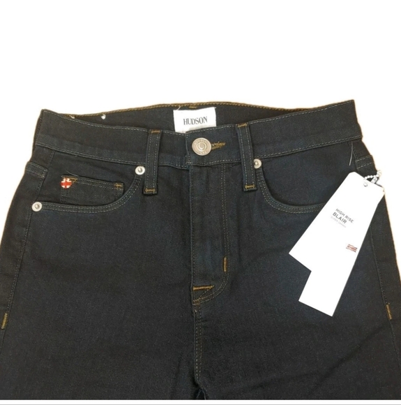 Hudson Blair Super Skinny Jeans Woman 24 High Rise Dark Blue Stretch Denim Nwt - Picture 9 of 10